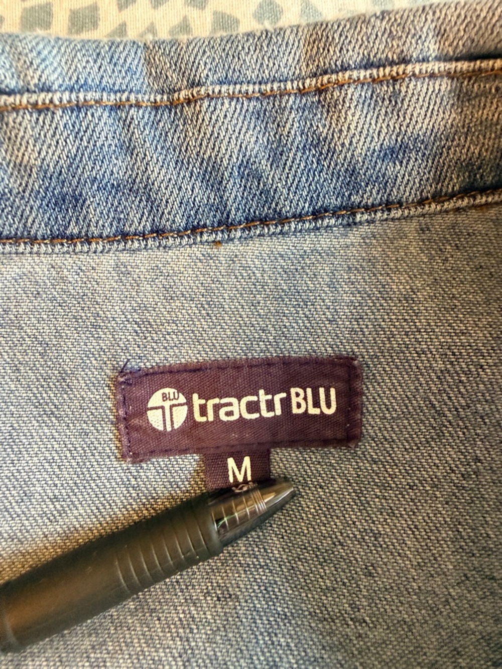 TractrBLU | Light Blue Distressed Denim Jacket - Picture 5 of 8